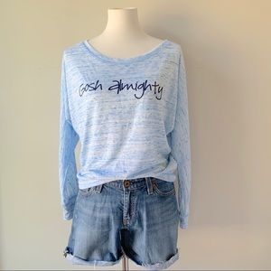 Gosh Almighty Ole Miss Long Sleeve Bella Canvas Flowy Top Size Small